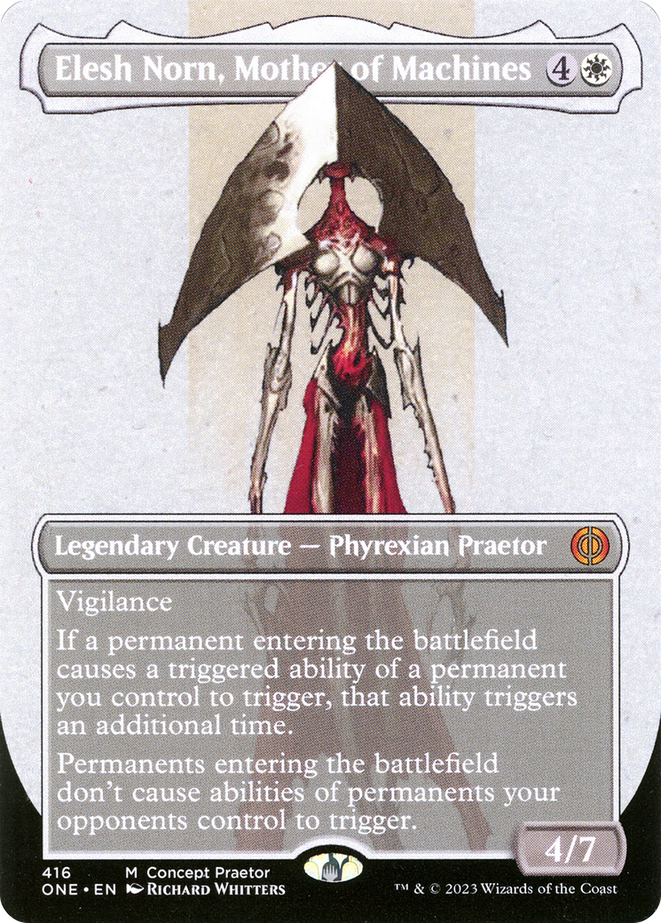 Elesh Norn, Mother of Machines (Borderless Concept Praetors) [Phyrexia: All Will Be One] | Arkham Games and Comics