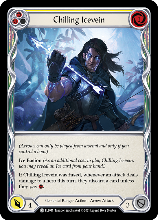 Chilling Icevein (Yellow) [ELE051] (Tales of Aria)  1st Edition Rainbow Foil | Arkham Games and Comics