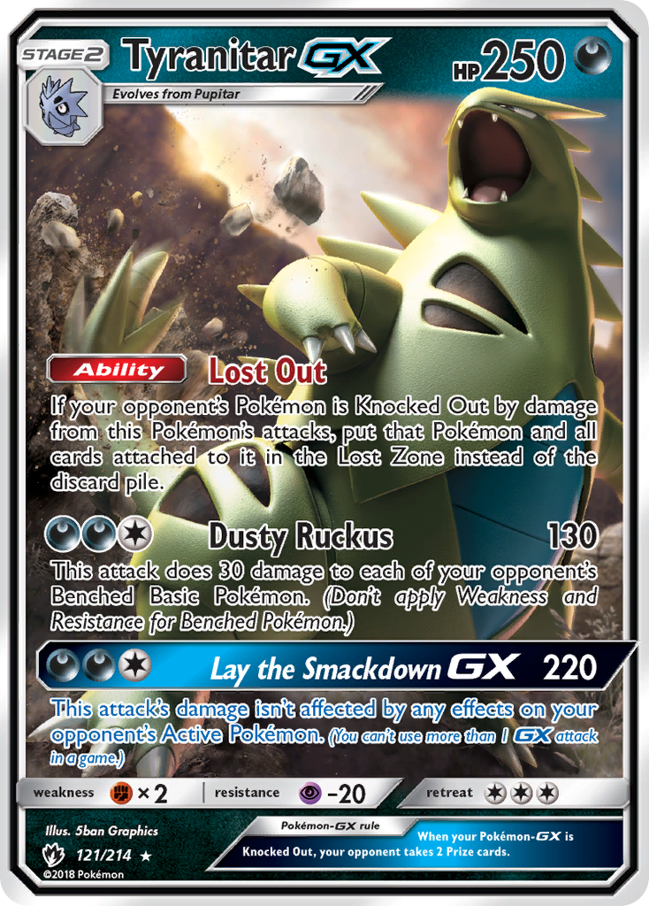 Tyranitar GX (121/214) [Sun & Moon: Lost Thunder] | Arkham Games and Comics