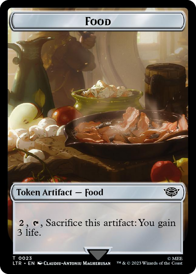 Tentacle // Food (0023) Double-Sided Token (Surge Foil) [The Lord of the Rings: Tales of Middle-Earth Tokens] | Arkham Games and Comics