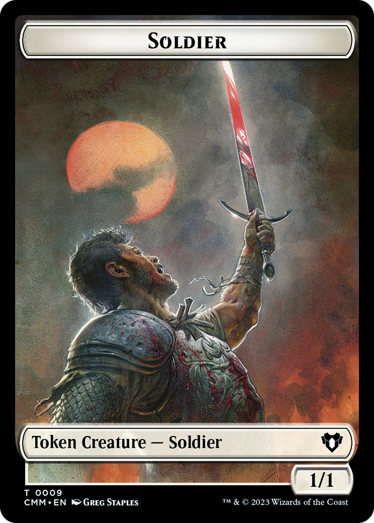 Soldier (0009) // Daretti, Scrap Savant Emblem Double-Sided Token [Commander Masters Tokens] | Arkham Games and Comics