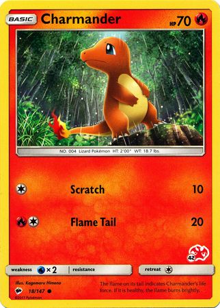 Charmander (18/147) (Charizard Stamp #42) [Battle Academy 2020] | Arkham Games and Comics