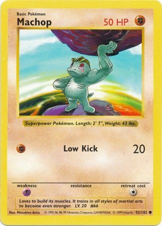 Machop (52/102) [Base Set Shadowless Unlimited] | Arkham Games and Comics