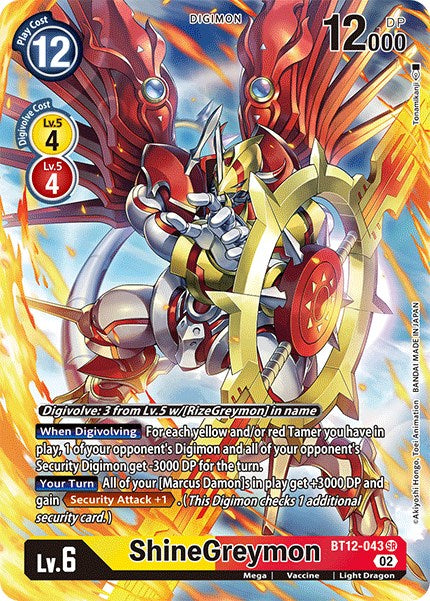 ShineGreymon [BT12-043] (Alternate Art) [Across Time] | Arkham Games and Comics