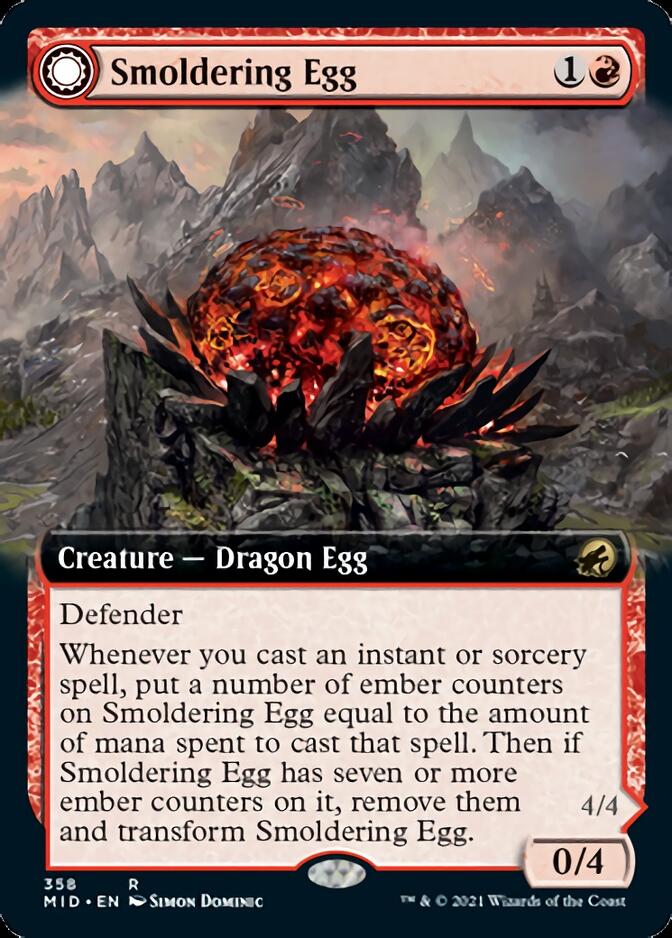 Smoldering Egg // Ashmouth Dragon (Extended) [Innistrad: Midnight Hunt] | Arkham Games and Comics