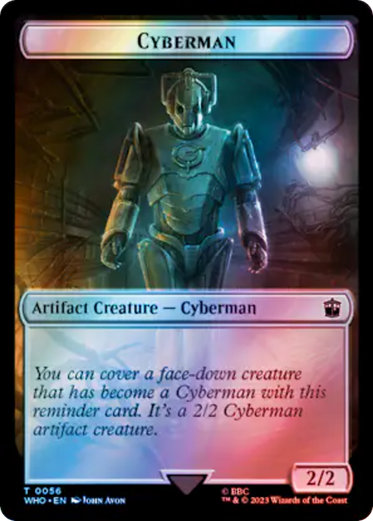 Alien Rhino // Cyberman Double-Sided Token (Surge Foil) [Doctor Who Tokens] | Arkham Games and Comics