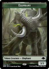 Elephant // Elemental Double-Sided Token [Dominaria Remastered Tokens] | Arkham Games and Comics