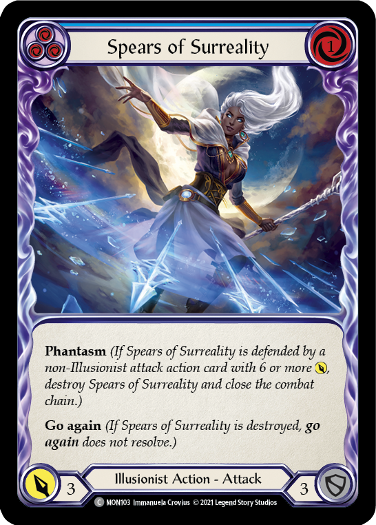 Spears of Surreality (Blue) [MON103-RF] (Monarch)  1st Edition Rainbow Foil | Arkham Games and Comics