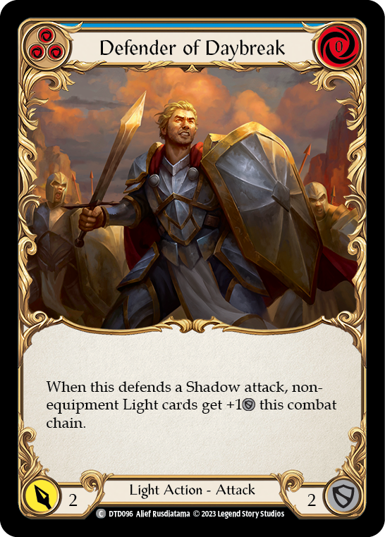 Defender of Daybreak (Blue) [DTD096] (Dusk Till Dawn)  Rainbow Foil | Arkham Games and Comics