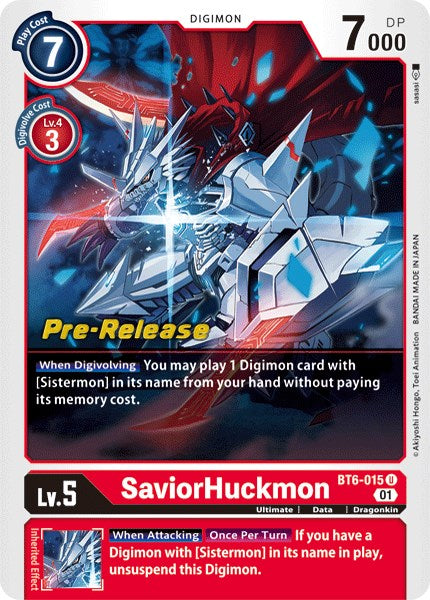 SaviorHuckmon [BT6-015] [Double Diamond Pre-Release Cards] | Arkham Games and Comics