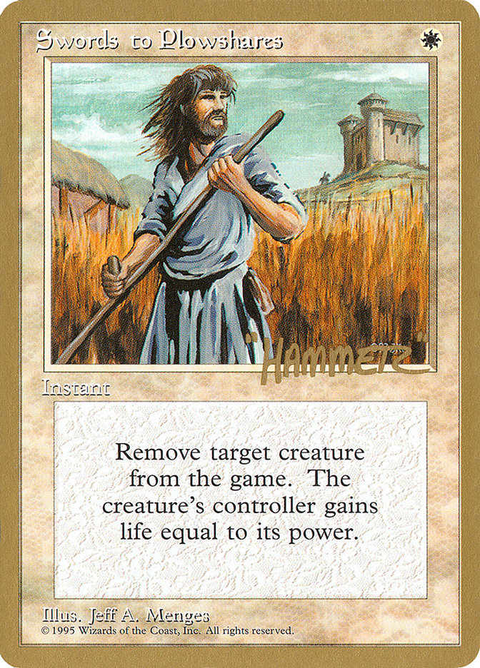 Swords to Plowshares (Shawn "Hammer" Regnier) [Pro Tour Collector Set] | Arkham Games and Comics