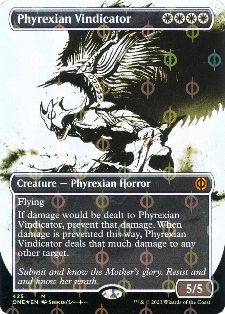 Phyrexian Vindicator (Borderless Ichor Step-and-Compleat Foil) [Phyrexia: All Will Be One] | Arkham Games and Comics