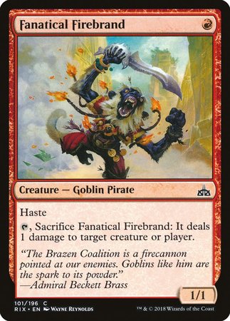 Fanatical Firebrand [Rivals of Ixalan] | Arkham Games and Comics