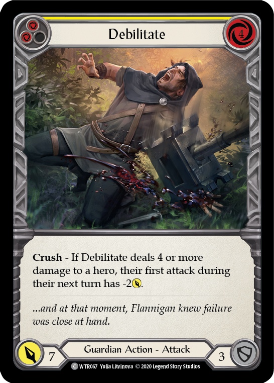 Debilitate (Yellow) [U-WTR067] (Welcome to Rathe Unlimited)  Unlimited Rainbow Foil | Arkham Games and Comics