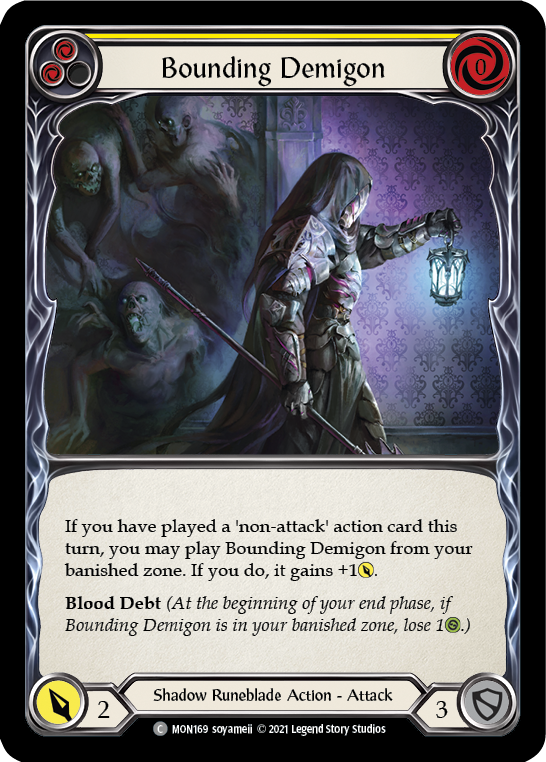 Bounding Demigon (Yellow) [MON169-RF] (Monarch)  1st Edition Rainbow Foil | Arkham Games and Comics