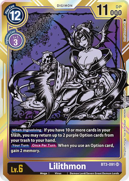 Lilithmon [BT3-091] (Alternate Art) [Release Special Booster Ver.1.0] | Arkham Games and Comics