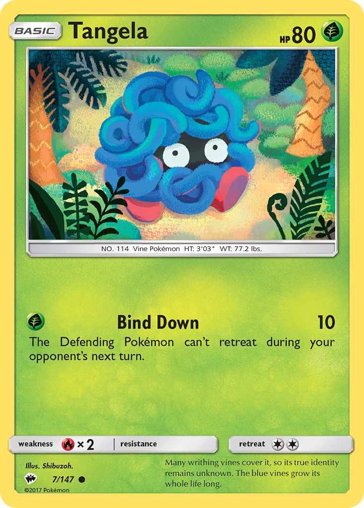 Tangela (7/147) [Sun & Moon: Burning Shadows] | Arkham Games and Comics