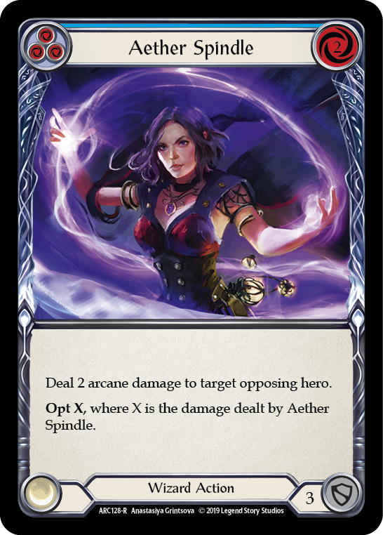 Aether Spindle (Blue) [ARC128-R] (Arcane Rising)  1st Edition Rainbow Foil | Arkham Games and Comics