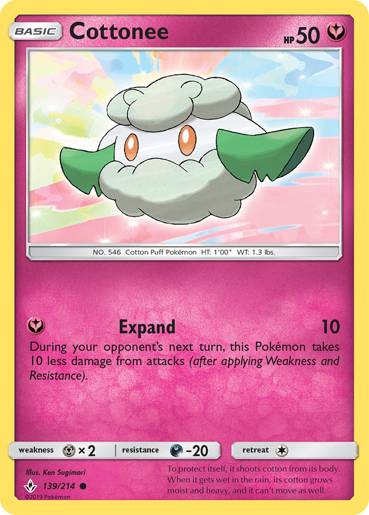 Cottonee (139/214) [Sun & Moon: Unbroken Bonds] | Arkham Games and Comics