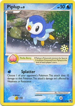 Piplup (72/100) [Countdown Calendar Promos] | Arkham Games and Comics