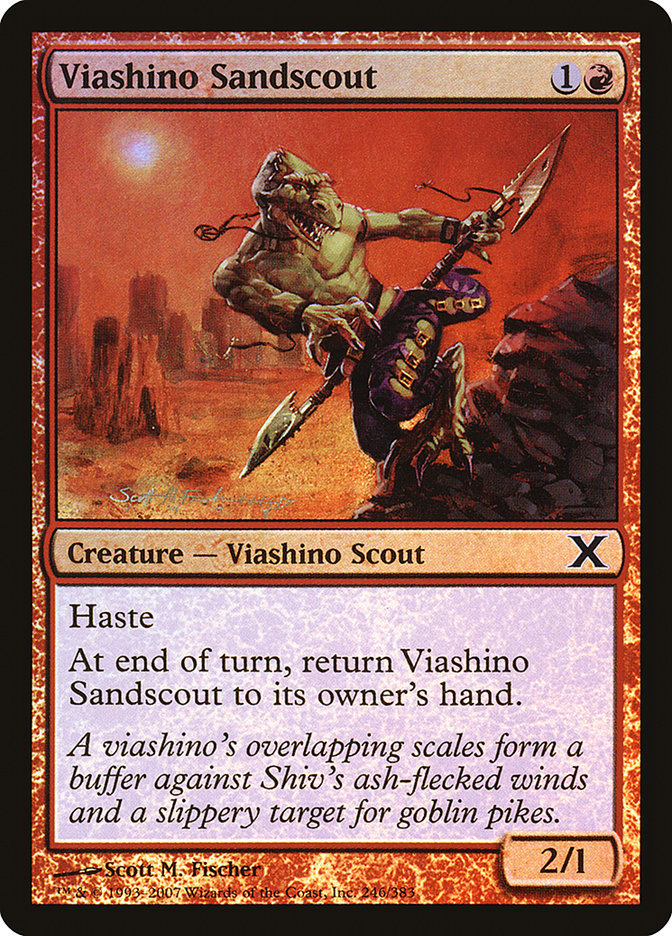 Viashino Sandscout (Premium Foil) [Tenth Edition] | Arkham Games and Comics