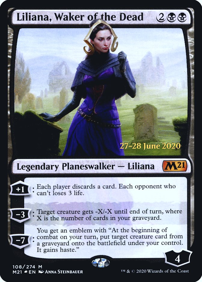 Liliana, Waker of the Dead  [Core Set 2021 Prerelease Promos] | Arkham Games and Comics