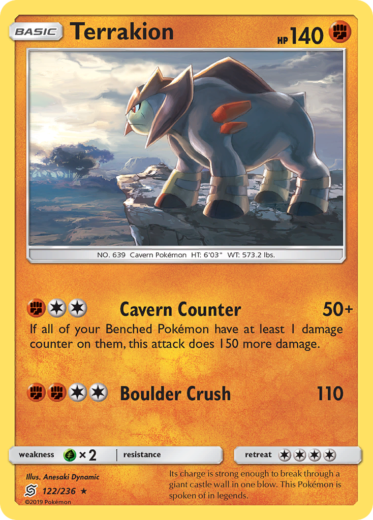 Terrakion (122/236) [Sun & Moon: Unified Minds] | Arkham Games and Comics