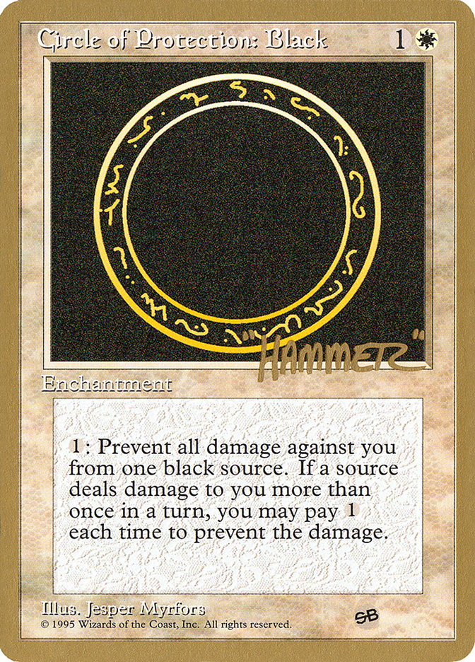 Circle of Protection: Black (Shawn "Hammer" Regnier) (SB) [Pro Tour Collector Set] | Arkham Games and Comics