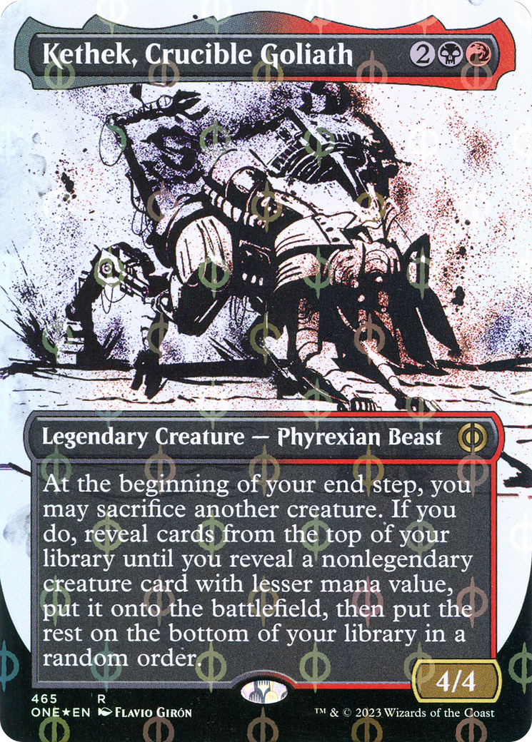 Kethek, Crucible Goliath (Borderless Ichor Step-and-Compleat Foil) [Phyrexia: All Will Be One] | Arkham Games and Comics