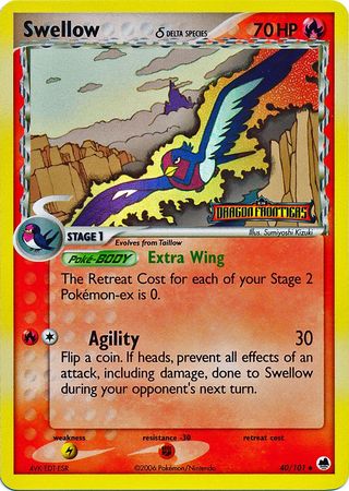 Swellow (40/101) (Delta Species) (Stamped) [EX: Dragon Frontiers] | Arkham Games and Comics