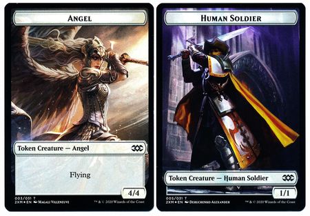 Angel // Human Soldier Double-sided Token [Double Masters Tokens] | Arkham Games and Comics