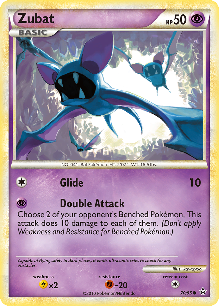 Zubat (70/95) [HeartGold & SoulSilver: Unleashed] | Arkham Games and Comics