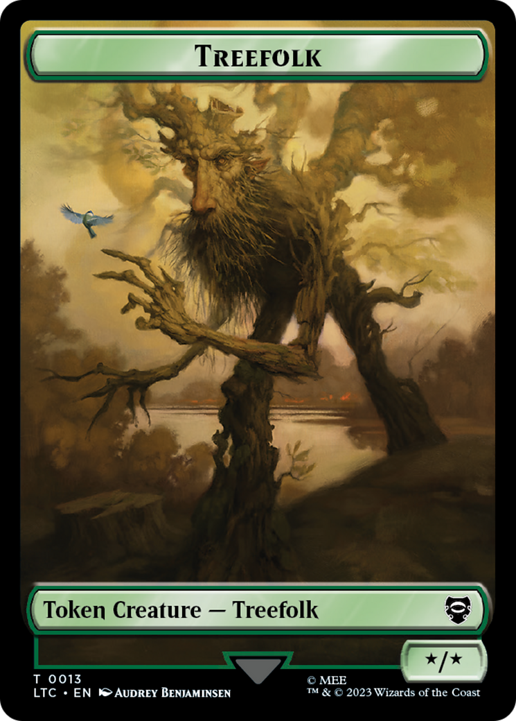 Beast // Treefolk Double Sided Token [The Lord of the Rings: Tales of Middle-Earth Commander Tokens] | Arkham Games and Comics