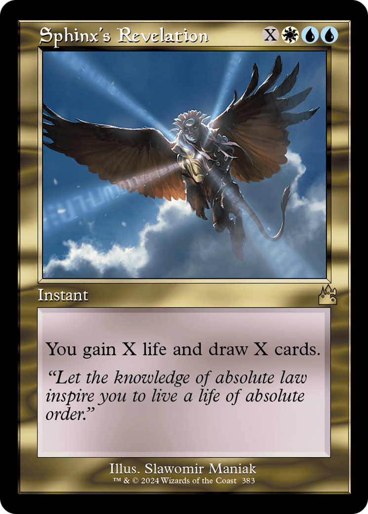 Sphinx's Revelation (Retro Frame) [Ravnica Remastered] | Arkham Games and Comics