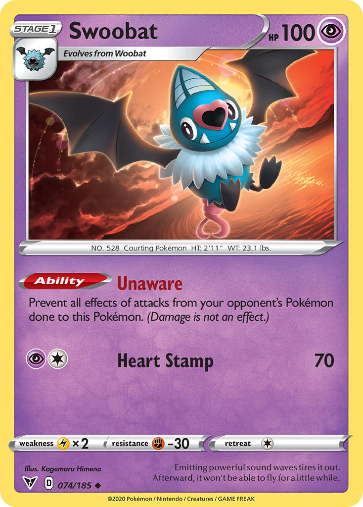 Swoobat (074/185) [Sword & Shield: Vivid Voltage] | Arkham Games and Comics