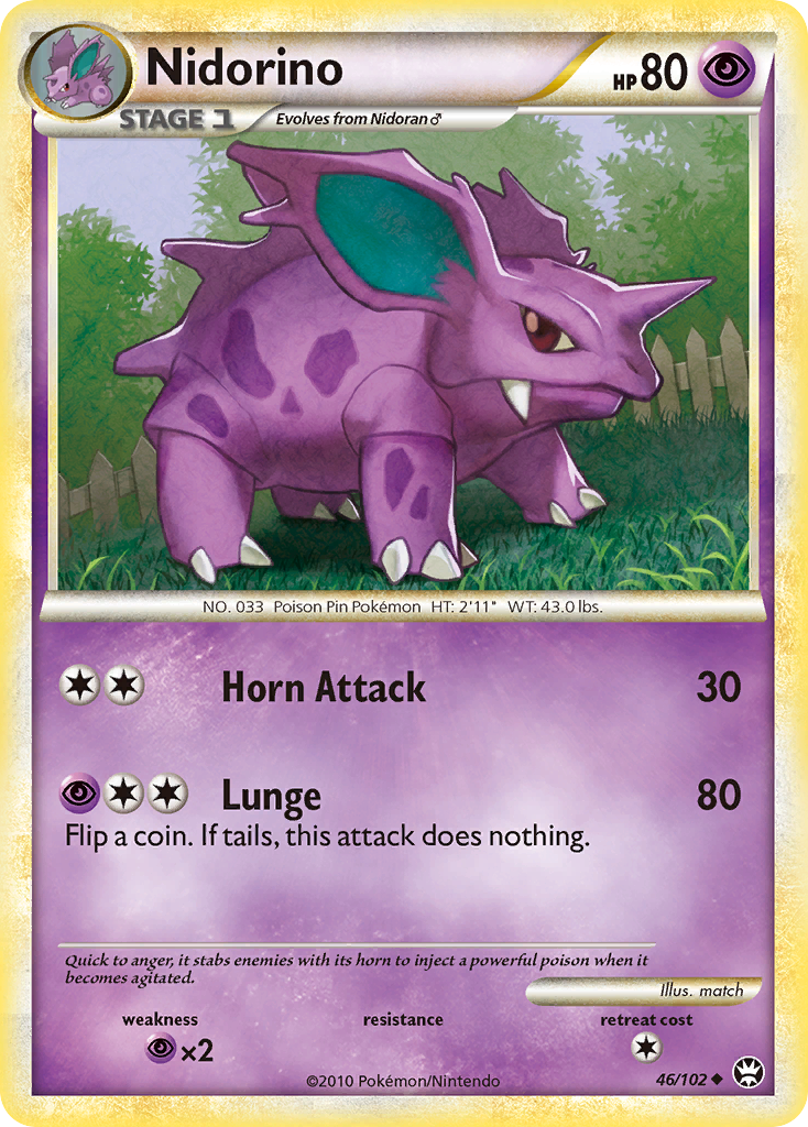 Nidorino (46/102) [HeartGold & SoulSilver: Triumphant] | Arkham Games and Comics