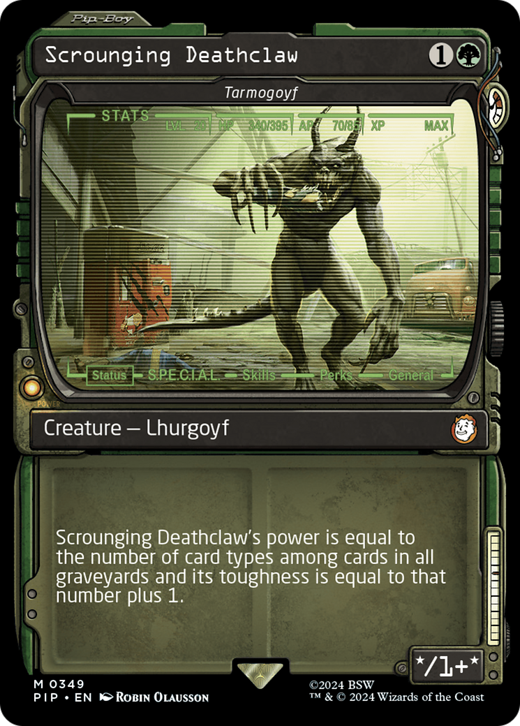 Scrounging Deathclaw - Tarmogoyf (Showcase) [Fallout] | Arkham Games and Comics