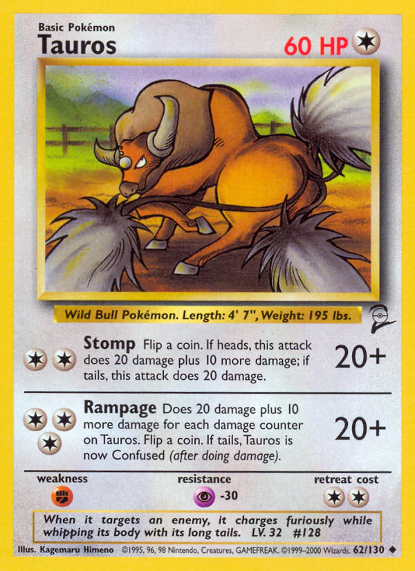 Tauros (62/130) [Base Set 2] | Arkham Games and Comics