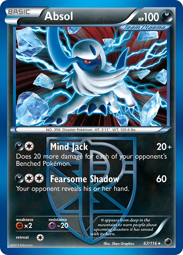 Absol (67/116) [Black & White: Plasma Freeze] | Arkham Games and Comics