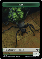 Spirit (0010) // Insect Double-Sided Token [Commander Masters Tokens] | Arkham Games and Comics