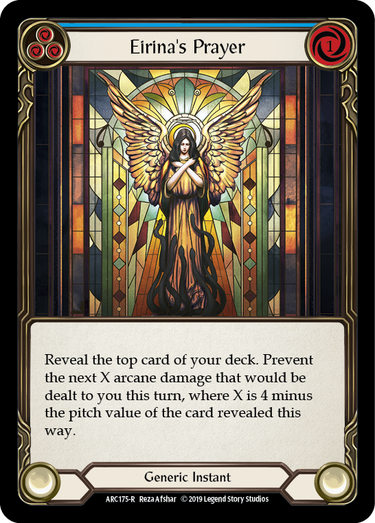 Eirina's Prayer (Blue) [ARC175-R] (Arcane Rising)  1st Edition Rainbow Foil | Arkham Games and Comics