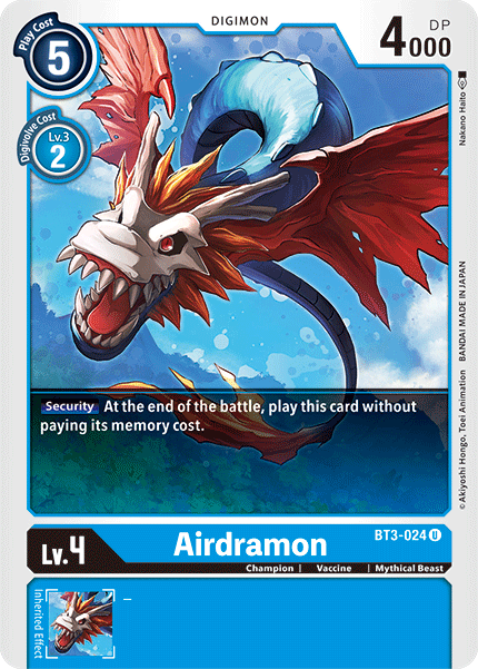 Airdramon [BT3-024] [Release Special Booster Ver.1.5] | Arkham Games and Comics