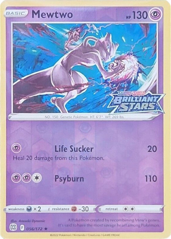 Mewtwo (056/172) (Brilliant Stars Stamped) [Sword & Shield: Brilliant Stars] | Arkham Games and Comics