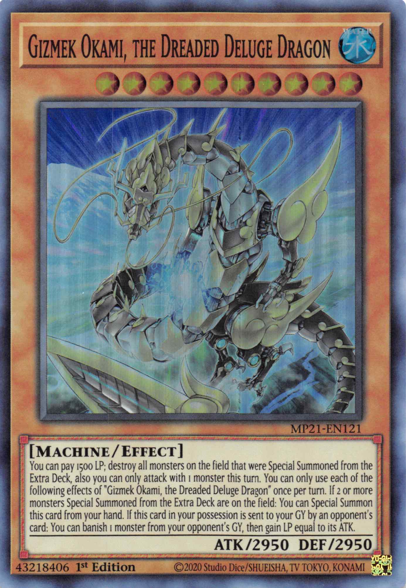 Gizmek Okami, the Dreaded Deluge Dragon [MP21-EN121] Super Rare | Arkham Games and Comics