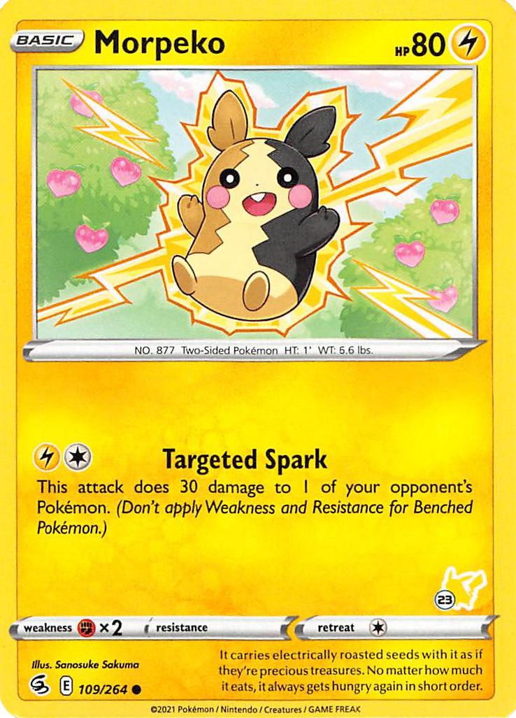 Morpeko (109/264) (Pikachu Stamp #23) [Battle Academy 2022] | Arkham Games and Comics