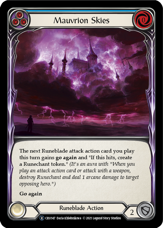 Mauvrion Skies (Blue) [U-CRU147] (Crucible of War Unlimited)  Unlimited Rainbow Foil | Arkham Games and Comics