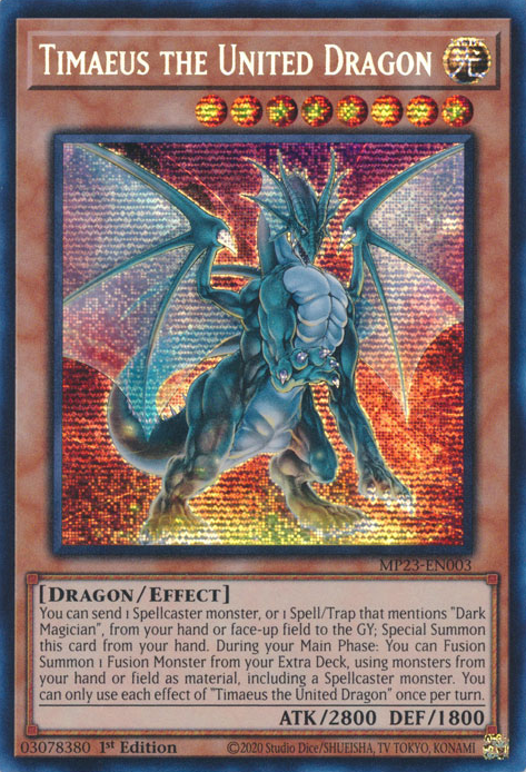 Timaeus the United Dragon [MP23-EN003] Prismatic Secret Rare | Arkham Games and Comics