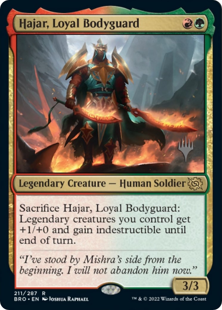 Hajar, Loyal Bodyguard (Promo Pack) [The Brothers' War Promos] | Arkham Games and Comics