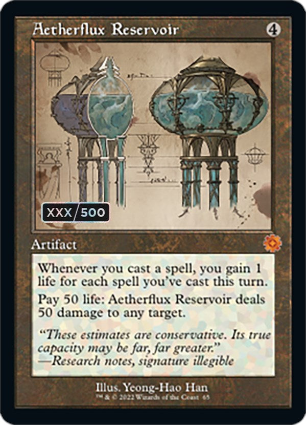 Aetherflux Reservoir (Retro Schematic) (Serial Numbered) [The Brothers' War Retro Artifacts] | Arkham Games and Comics