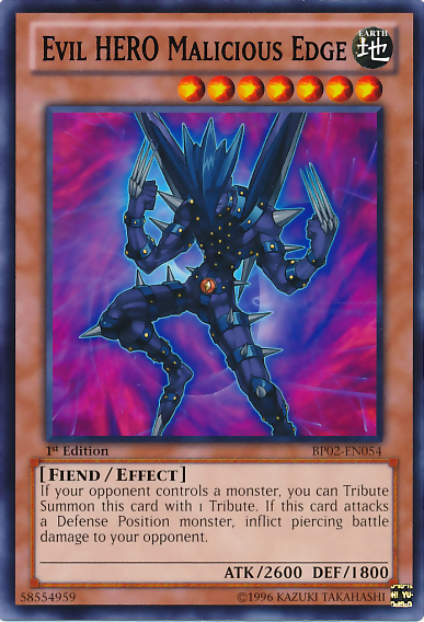 Evil HERO Malicious Edge [BP02-EN054] Mosaic Rare | Arkham Games and Comics